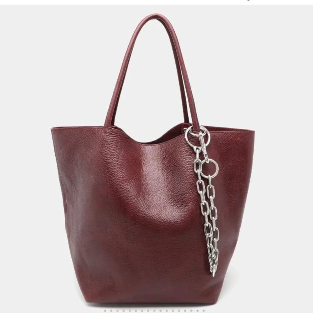 Alexander Wang Roxy Large Leather Tote Bag Burgundy New no tags Rhodium chain